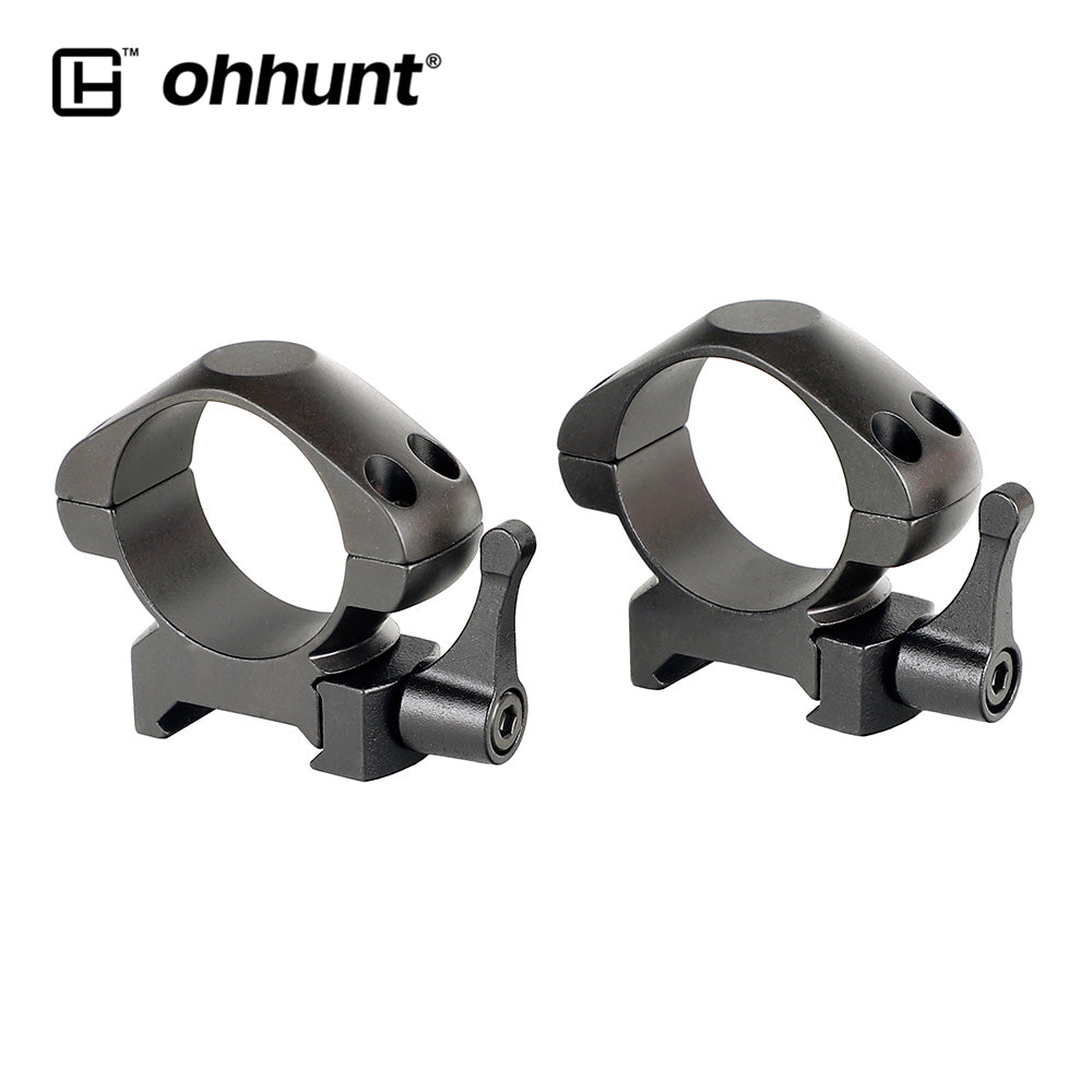 ohhunt® Schnellspanner aus Stahl für 30 mm Picatinny-Zielfernrohrringe, mittleres Profil, 2 Stück