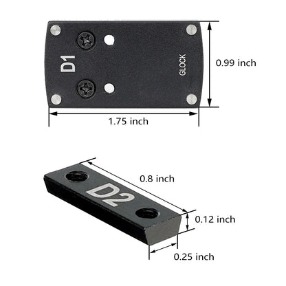 ohhunt Glock Red Dot Mount Adapter Plate Vortex Venom Footprint Compatible with Burris Sightmark Vortex Mini Red Dot Sight