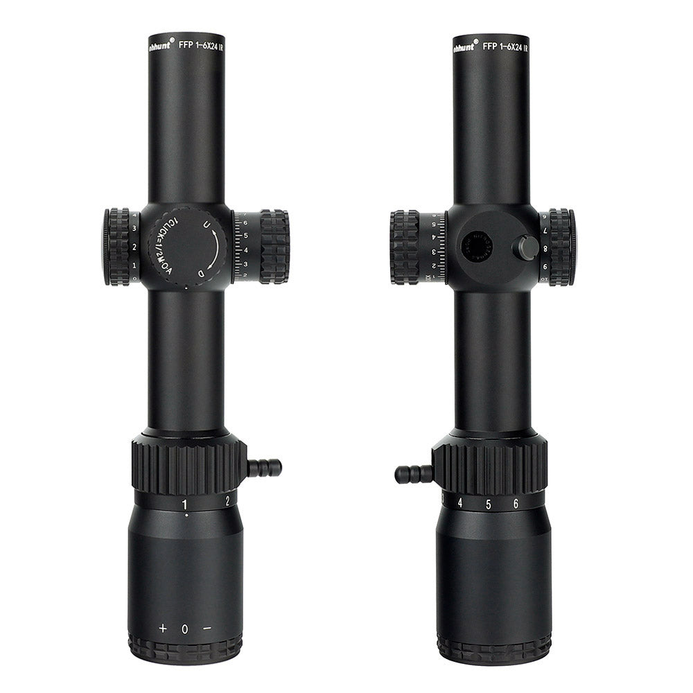 ohhunt® LR 1-6X24 FFP Miras compactas para rifle Orçamento 1-6x LPVO Óptica para AR15