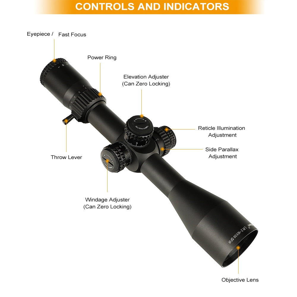 ohhunt® LR 2-16x50 SFIR Tactical Rifle Scope with Glass Etched Reticle