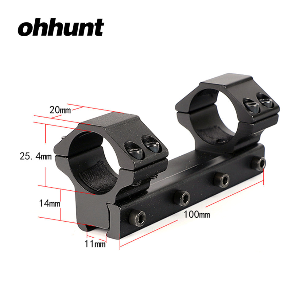 ohhunt 11mm Dovetail 1 polegada Rifle Scope Rings Mount 10cm Long com Stop Pin Perfil Médio