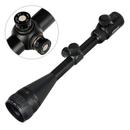 ohhunt® 4.5-14x50 AOE Caça Rifle Scope Vermelho Cruz Especial Retículo Gravado em Vidro