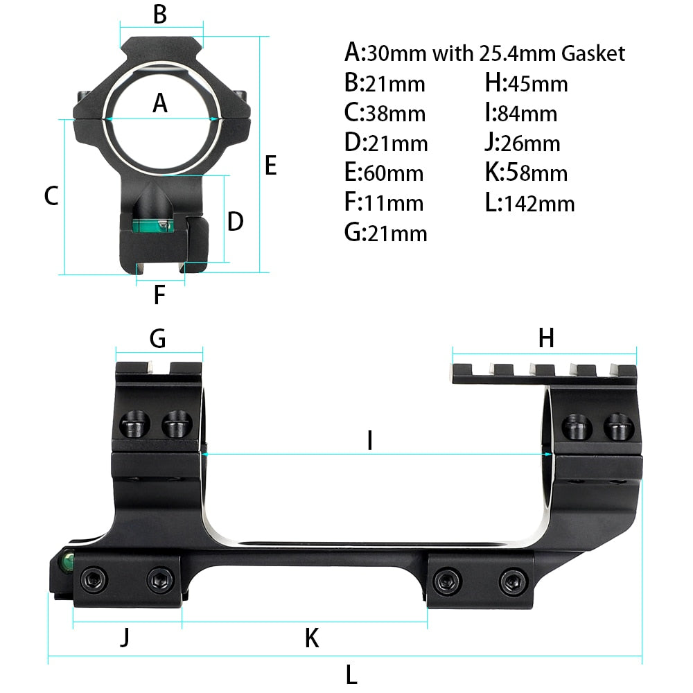 ohhunt 11mm ダブテール ライフル スコープ リング 25.4mm 30mm