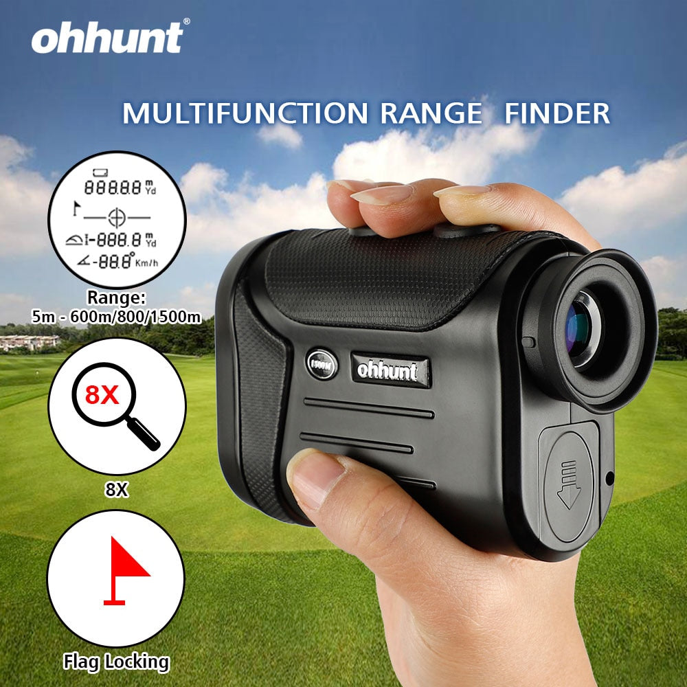 ohhunt 8X 600M/800M/1500M telêmetros multifuncionais golfe telêmetro monocular medidor de distância medição ao ar livre