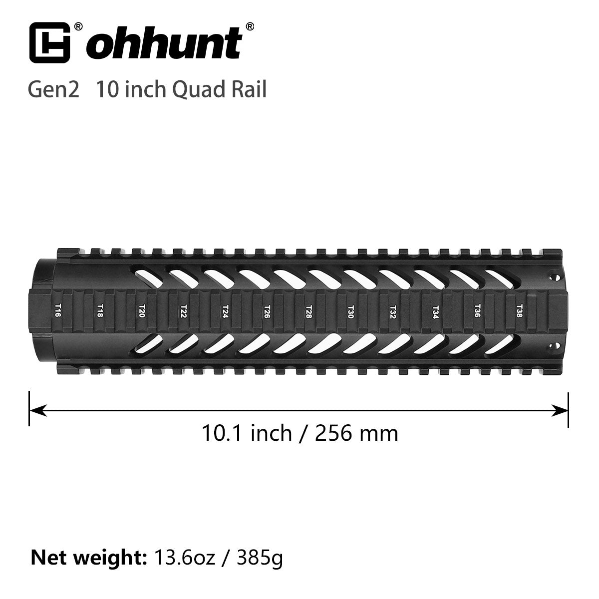 Ohhunt Gen2 AR-15 M16 フリーフロート クアッドレール ハンドガード 4